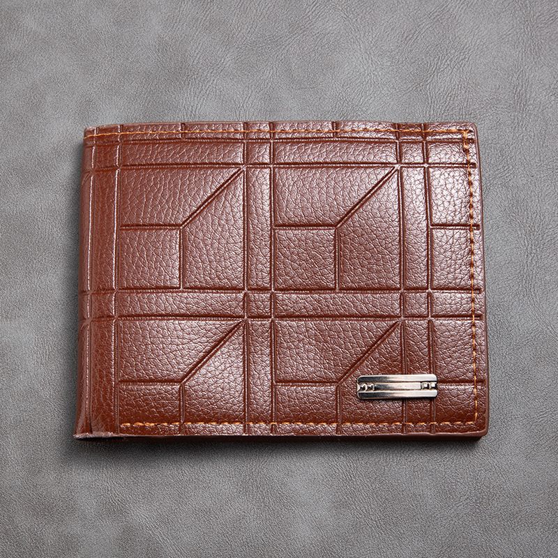 Kurze dünne Business-Freizeit-PU-Geldbörse für Herren, trendige und personalisierte Geldbörse aus weichem Leder_voghion.com