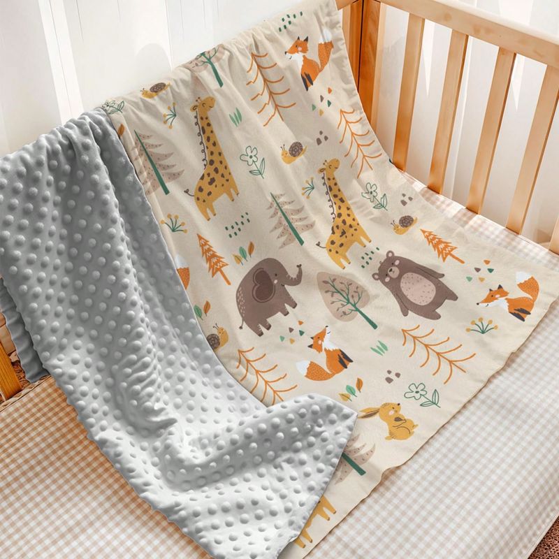 Deka Minky s motivima šumskih životinja 30 x 40 inča za djecu, djevojčice i dječake - božićni poklon za rođendan, ukras za dječju sobu_voghion.com