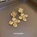 Orecchini da donna in argento con aghi, in metallo di alta qualità, stile freddo, con fiori, dal design esagerato, leggeri e di lusso._voghion.com