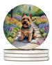 Norwich Terrier Spring Path Large Sandstone Coasters Pack Of 4 Absorbent Round Coasters Decor Gifts For Men Or Women, 4 In, Multicolor_voghion.com