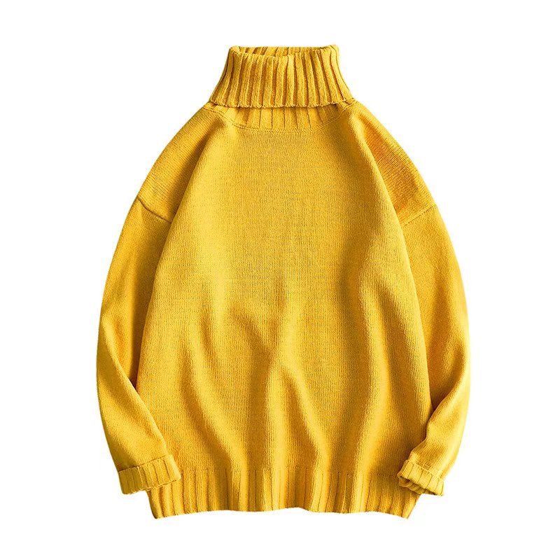 Męski sweter z wysokim kołnierzem na jesień i zimę, odpowiedni do męskiego casualowego, dopasowanego kroju, jako warstwa podstawowa swetra dzianinowego i swetra_voghion.com