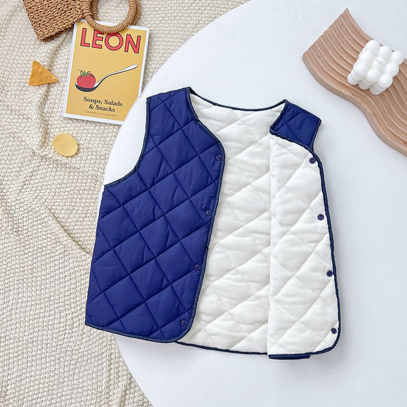 Children's one-piece cotton with plush boys warm vest girls, wearing camisole and autumn/winter clothes for babies_voghion.com
