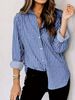 Women's Clothing New Casual Striped Long Sleeved Button Shirt Female_voghion.com
