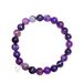 Bracciale con ciondolo zodiacale in acciaio inossidabile con perline di agata viola da 8 mm e cordino elastico - Bracciale astrologico regolabile fatto a mano per uomo e donna_voghion.com