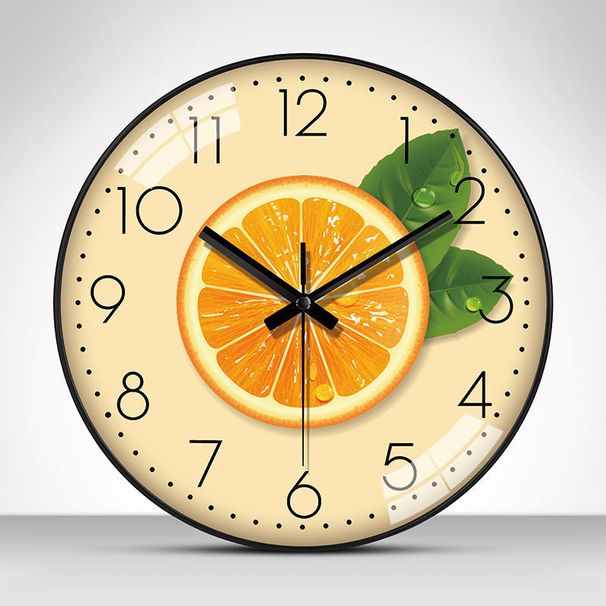 Sala de estar Restaurante de frutas Simples Parede Moda Ins Estilo Luz silenciosa Luxo Casa Criativa Relógio de quartzo_voghion.com