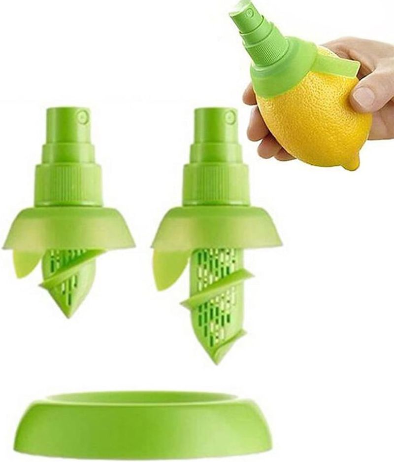 Manuelle Zitronensprüher - 2er Set für Zitronen und Orangen, praktische Alternative zur Saftpresse (Grün)_voghion.com