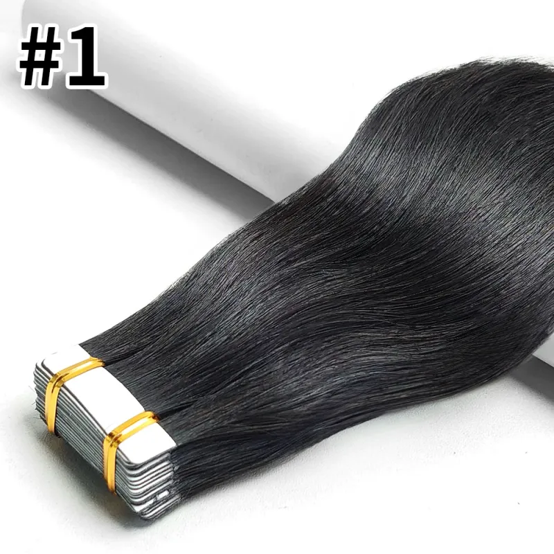 Tape in Human Hair Extensions 50G 20 stuks Braziliaanse 100% Remy Straight Skin Weft voor Salon_voghion.com