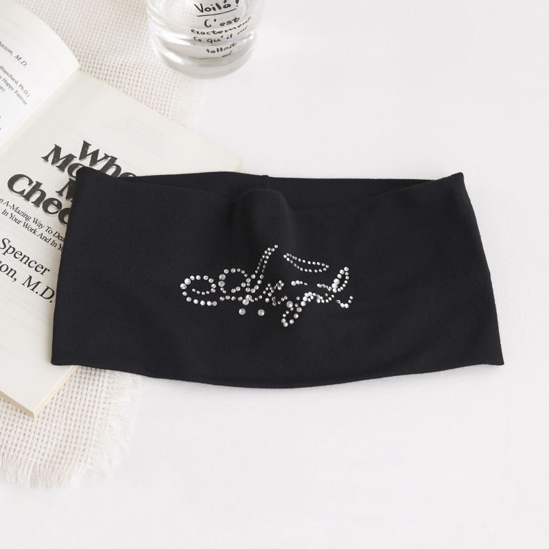 Spicy Girl Personality Headwear Hot Drilled Letter Decoration Wide Headband Versatile Fashion Headscarf Street Yoga_voghion.com