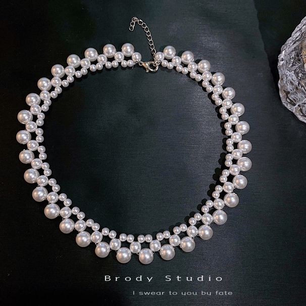 Dilraba's Same Style Pearl Necklace, Elegant Personality, Socialite Choker Collarbone Chain, Short Necklace For Women_voghion.com