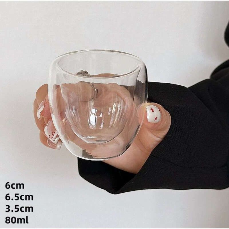 【 4639 People's Collection 】 Simple Ins Style Insulated Transparent Double-layer Glass Heat-resistant, Home American_voghion.com