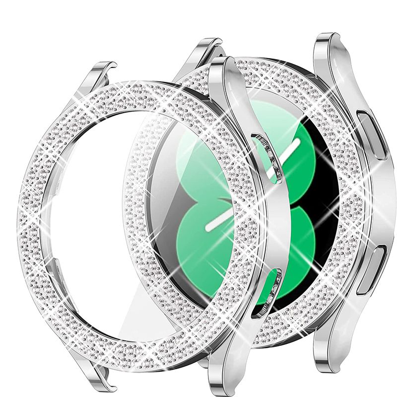 Etui til Samsung Galaxy Watch 4 Etui 40mm 44mm Tilbehør Bling Mode To Rækker Diamant Bumper Galaxy Watch 5 Beskyttelsescover_voghion.com