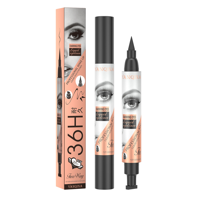 New YANQINA double head triangular seal waterproof stamp eyeliner_voghion.com