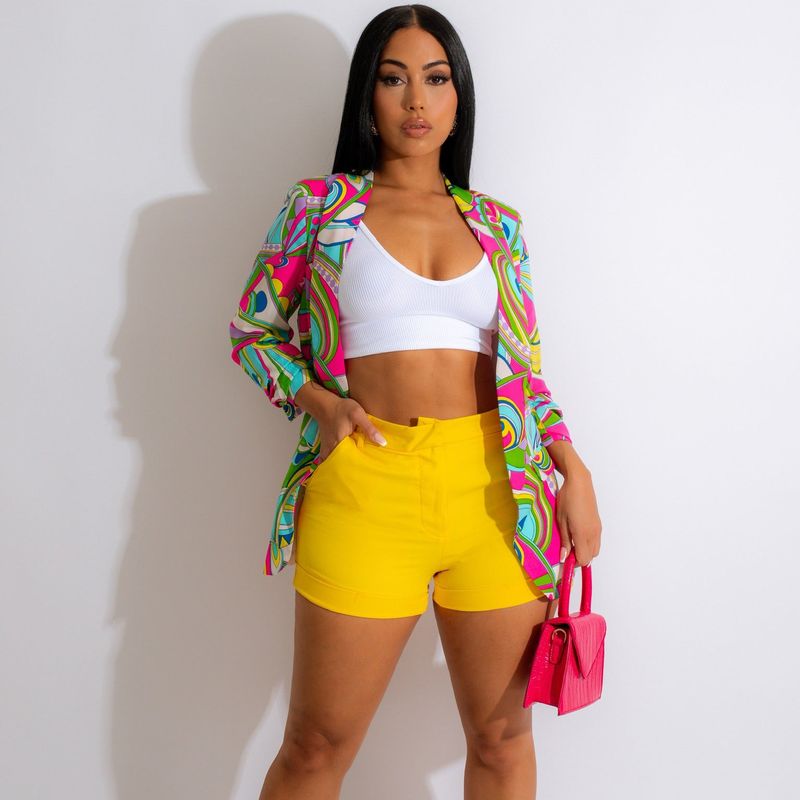 Veste de costume imprimée à la mode pour femmes, vêtements pour femmes_voghion.com