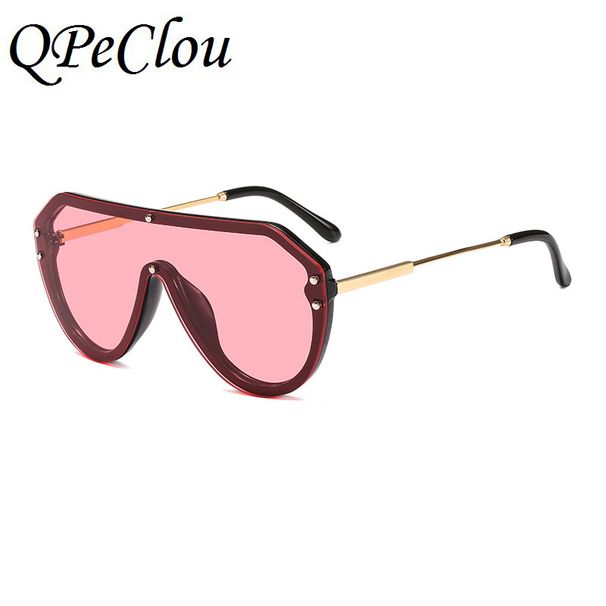 2021. aasta uus moodsad ülisuured ühes tükis päikeseprillid naiste brändidisainer Vintage Rivet Square päikeseprillid meeste sõidupeegel_voghion.com