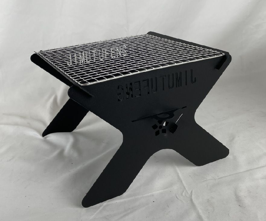 Kart Tipi Yakacak Odun Kamp Piknik Sobası Taşınabilir Kart Tipi Barbekü Açık Hava Izgarası_voghion.com