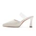 105-A Wasserdichte Plattform Transparent Geschlossene-Toe High Heel Für Frauen Spitze Zehe Stiletto Hausschuhe Outdoor Slip-On Lazy_voghion.com