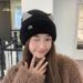Autumn Winter For Women Sweet Cute M Cat Ear Plush Versatile Cold-Proof Pullover Outdoor Knitted Hat_voghion.com