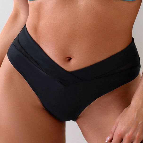 2025 Uusi Amazonin eurooppalainen ja amerikkalainen yksivärinen seksikäs kolmiouimahousut bikinirantauimapuku naisten bikiniuimapuku_voghion.com