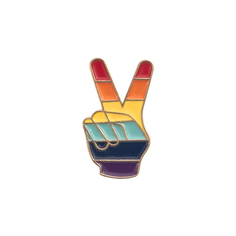 Broche de corsage arc-en-ciel Biye Gesture, bouton anti-exposition, vêtements décoratifs pour femmes, badge de couple, accessoires de sac, épingle pour hommes_voghion.com