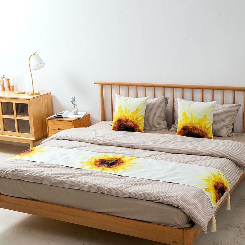 Ten years of Factory focus on hotel bed towel cotton linen sunflower printing travel hostel hotel bed flag_voghion.com