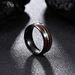 Men's Stainless Steel Pop Jewelry Natural Element Ring Hawaiian Acacia wood Men's titanium steel ring_voghion.com