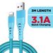 Câble de charge USB rapide robuste 3M 3,1 A pour iPhone 14 13 12 11 X XR XS 8_voghion.com