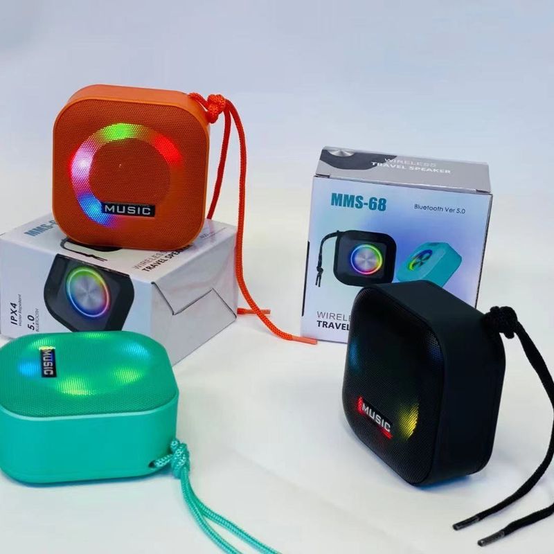MMS-68 Colorful Light Bluetooth Speaker RGB Luminous Audio Outdoor Mountaineering Rope Bicycle Pendant Company Gift_voghion.com