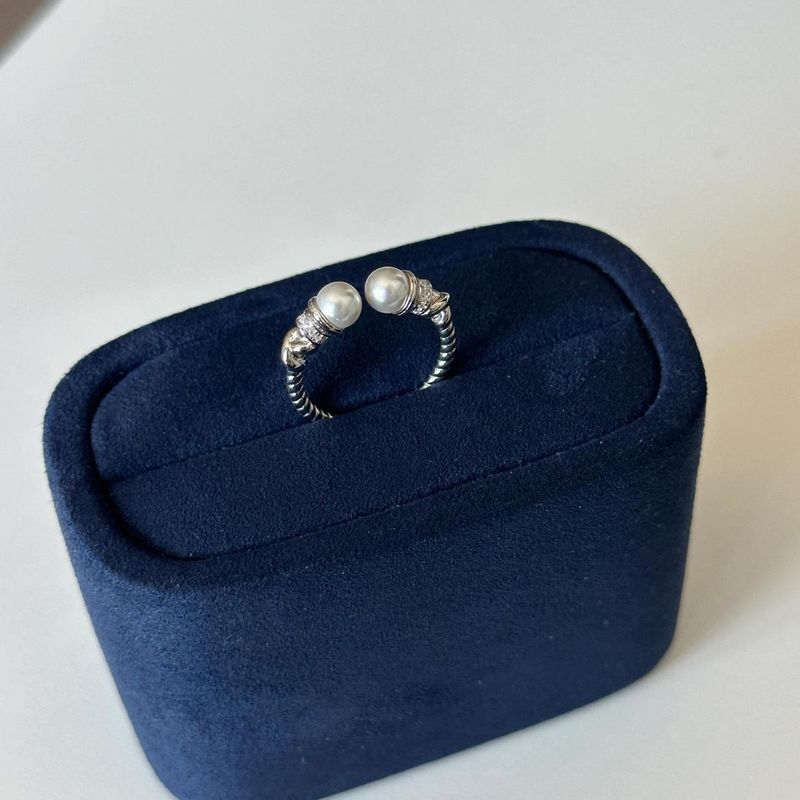 S Sterling Silver Antique Fried Dough Twists For Female Senior Design Shijia Pearl Opening Adjustable Ring_voghion.com