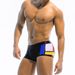 UXH Herren Multi-Color Patchwork Craft Boxer Vier-Ecken Badeanzug Strand Shorts Eng Anliegende Dreidimensionale Schwimmen_voghion.com