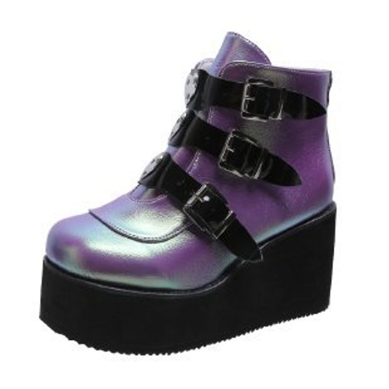 Large Shoes 2020 Autumn/Winter New Short Women's Colorful Super High Heel Wedge Martin Boots_voghion.com