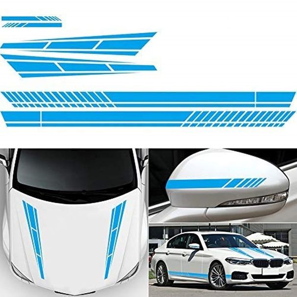 Waist line sticker Side skirt stripe machine cover rearview mirror whole car patterned sticker Racing car modification_voghion.com