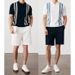 Kurzarm-Poloshirt in Kontrastfarbe für Herren im Sommer, High-End-Slim-Fit, Business Casual, T-Shirt aus Eisseide mit halblangen Ärmeln und gestricktem Revers_voghion.com