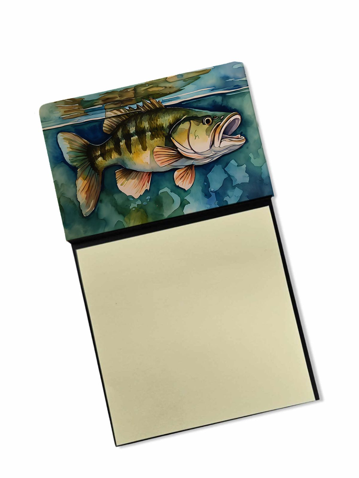 NEW Smallmouth Bass Sticky Note Holder Refillable Dispenser Self-Sticky Note Pads, Memo Pads Blank Desk Accessories_voghion.com