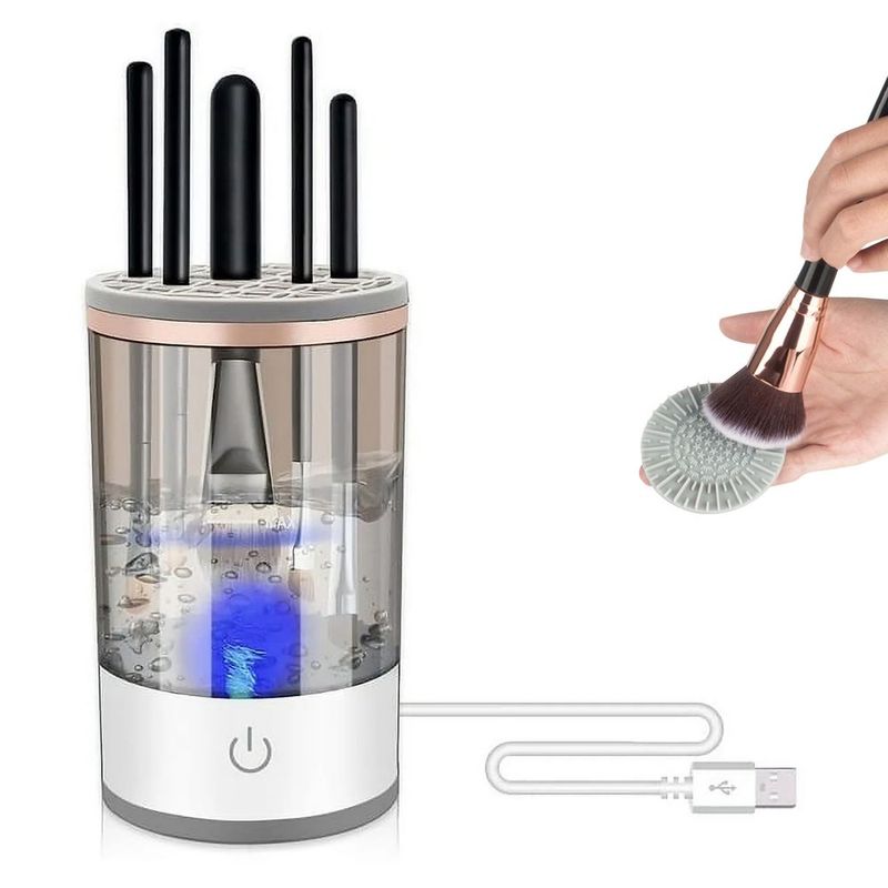 3 In 1 Makeup Brush Blender Cleaner Automatic Makeup Brush Cleaner Machine USB Powered Brush Drying Storage Suitable For All Types Of Brushes_voghion.com