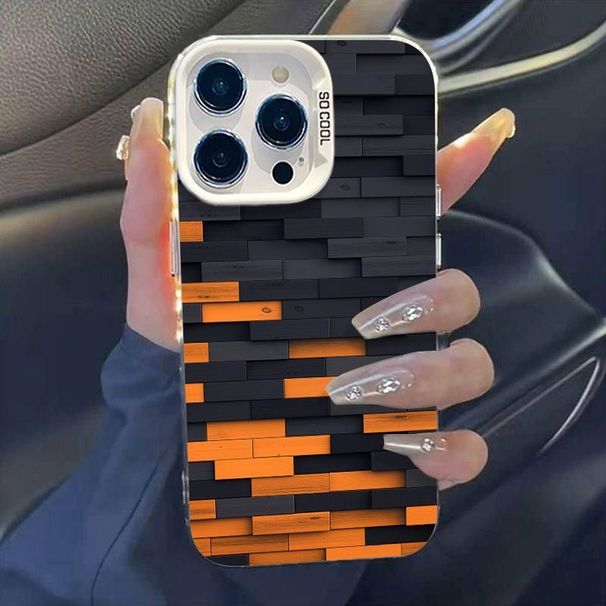 Yellow And Black Wood Block Compatible With 16 Max Phone Case IPhone 15 Pro Trendy 14/13/XS_voghion.com