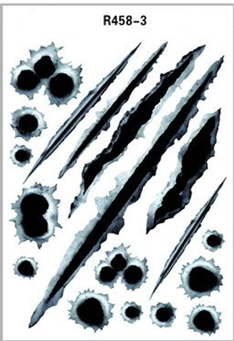 Bullet crack bullet hole car sticker set R458_voghion.com