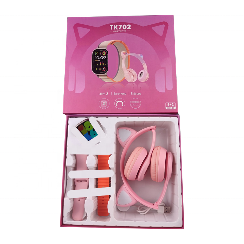Music Festival 2023 New Arrivals 7-in-2 7 watch straps bands wireless charging Bluetooth earphone TK702 Combination Smart Watch_voghion.com