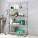 TRINITY 5-Tier Outdoor Wire Shelving Rack With Wheels, 48" X 18" X 72" NSF, Gray Color_voghion.com
