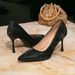 Women's High Heels Black Fashion Pointed High Heels Women's Shoes Stiletto Simple Slip On Shoes_voghion.com