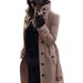 Slim-Fit-Peacoat aus Wollmischung für Damen – Eleganter kurzer Trenchcoat mit Gürtel in der Taille Mantel in einfarbiger Damenmantel_voghion.com