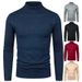 Einfarbiger Pullover für Herren mit Laufvolumen, halber Rollkragenpullover, Einheitsgröße, langärmeliges Pullover-Bottom-Shirt_voghion.com