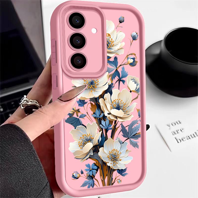 Etui z wzorem kwiatów do Samsung Galaxy S25 S22 S24 Ultra S23 FE A56 A55 A16 A53 A15 A35 A25 A26 A54 5G Miękka obudowa z TPU na telefon_voghion.com