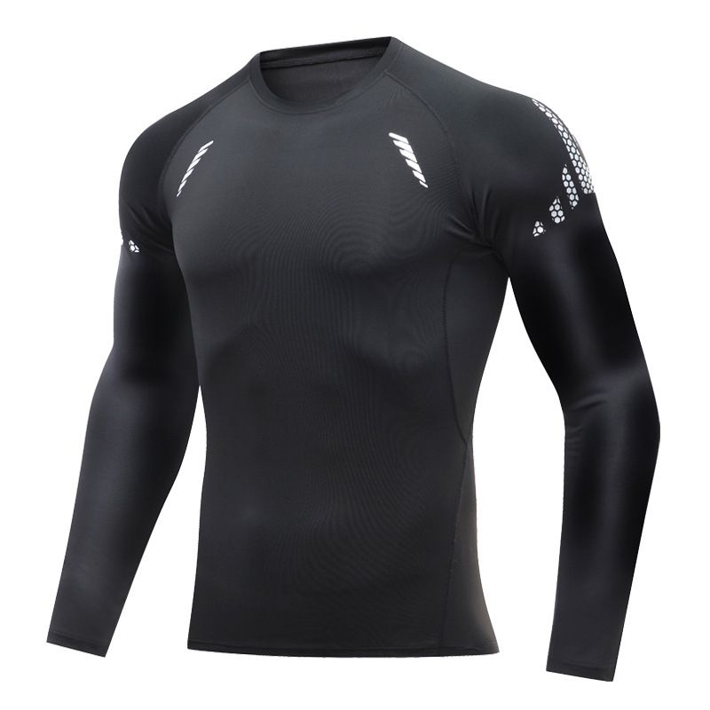 Men's clothing Sports long sleeve tights men's fall fitness basketball clothes quick dry breathable track and field_voghion.com