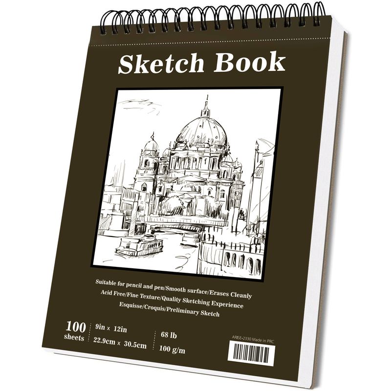 Skizzenbücher 9 x 12 Zoll Skizzenbuch Verdicktes 200-seitiges Spiralskizzenbuch Kinderkunstmalerei Blankopapier-Zeichenbuch_voghion.com