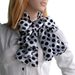 Blando Lovely Black Spots & White Base Design Super Soft Silk Scarf/Wrap/Shawl(Large)_voghion.com