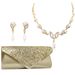 Ženske večerne torbice, torbica, viseča biserna ogrlica, modni dodatki, komplet uhanov, ogrlica, večerja, 3 kosi_voghion.com