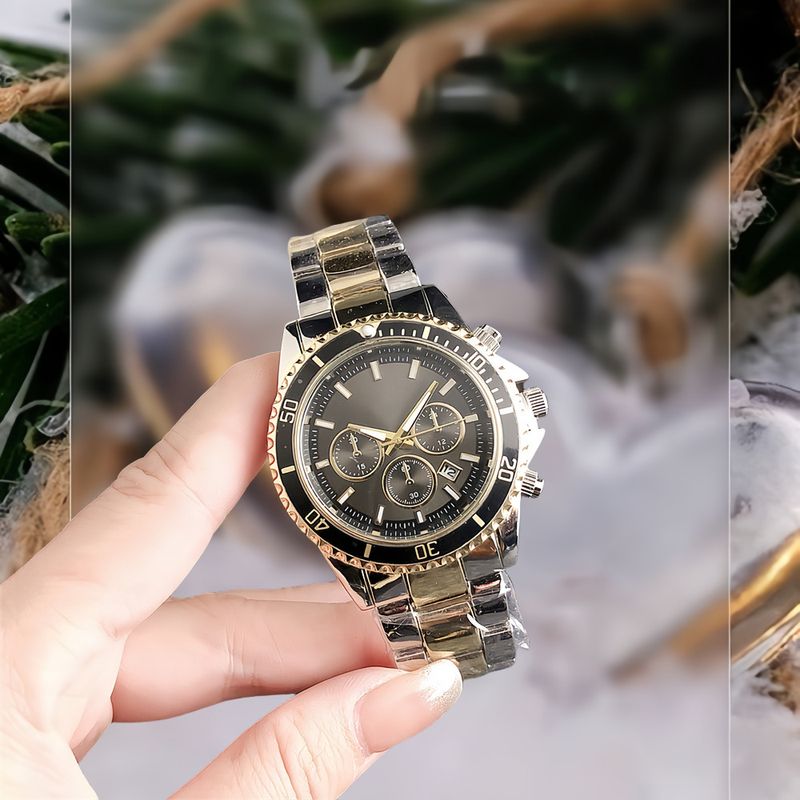 Three Eyes Six Hands Wristwatch With Calendar Multifunctional Quartz Luminous Waterproof Men's Watch_voghion.com