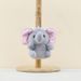 Plush Adorable Elephant Cartoon Keychain Soft Stuffed Toy For Bags In Gray Pink And Blue_voghion.com