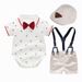 Children's Summer new style infant clothing, children's crawling clothes, triangle khaki + hat multi-piece set, gentleman's clothing_voghion.com