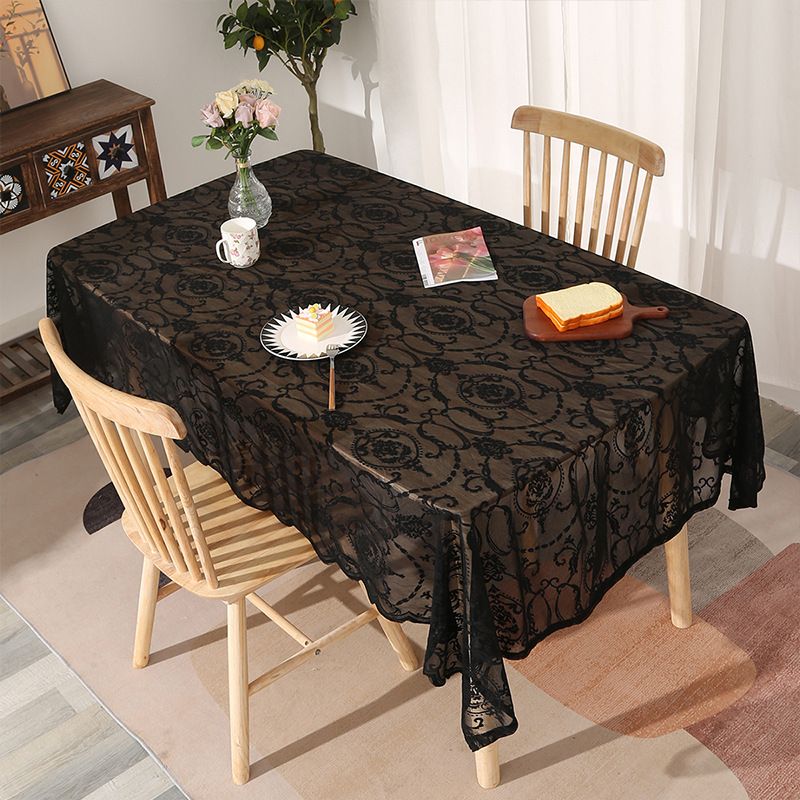 Polyester Tablecloth – Anti-Slip & Durable Dining Table Cover In White/Black – Multiple Sizes (140×100cm To 140×300cm)​_voghion.com